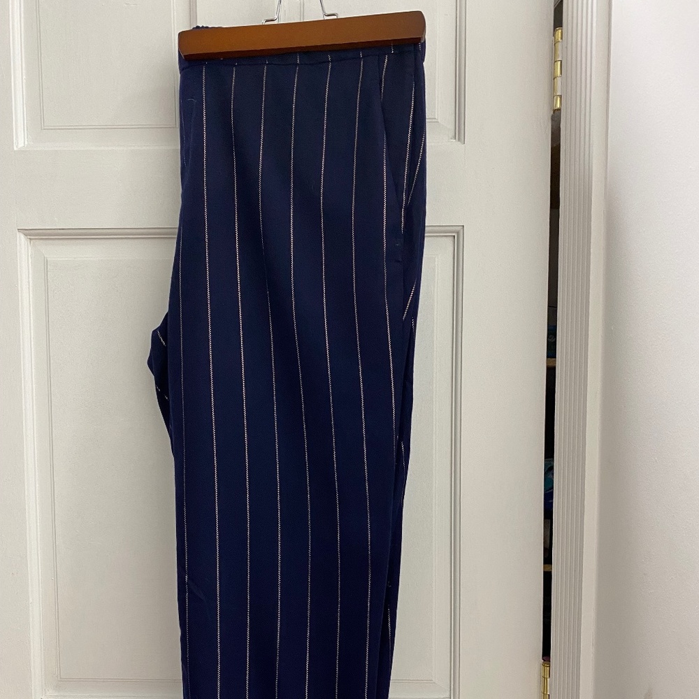 Old Navy - 22 - Navy Blue w/Gold Foil Stripes, Pull-on Pants
